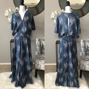country road spot print maxi dress